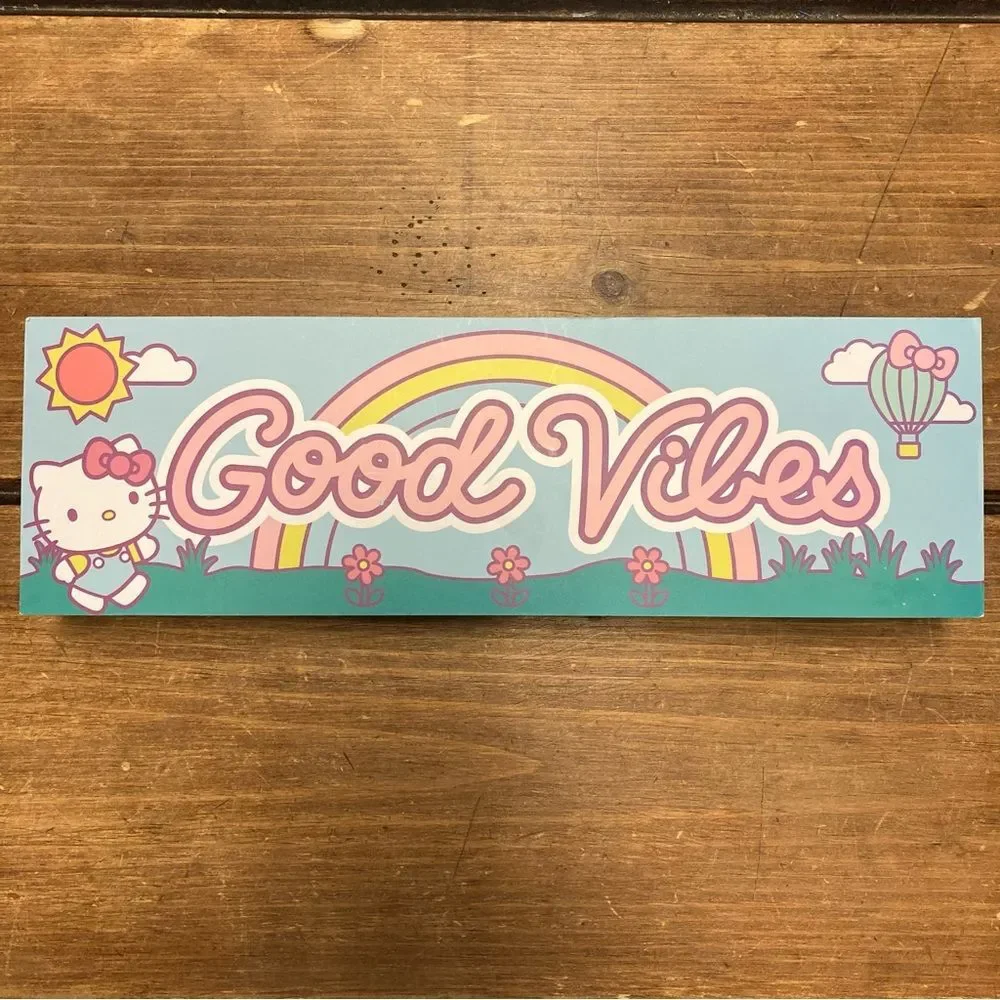 Hello Kitty Good Vibes Sign Wall Art Decor Rainbow Spring New